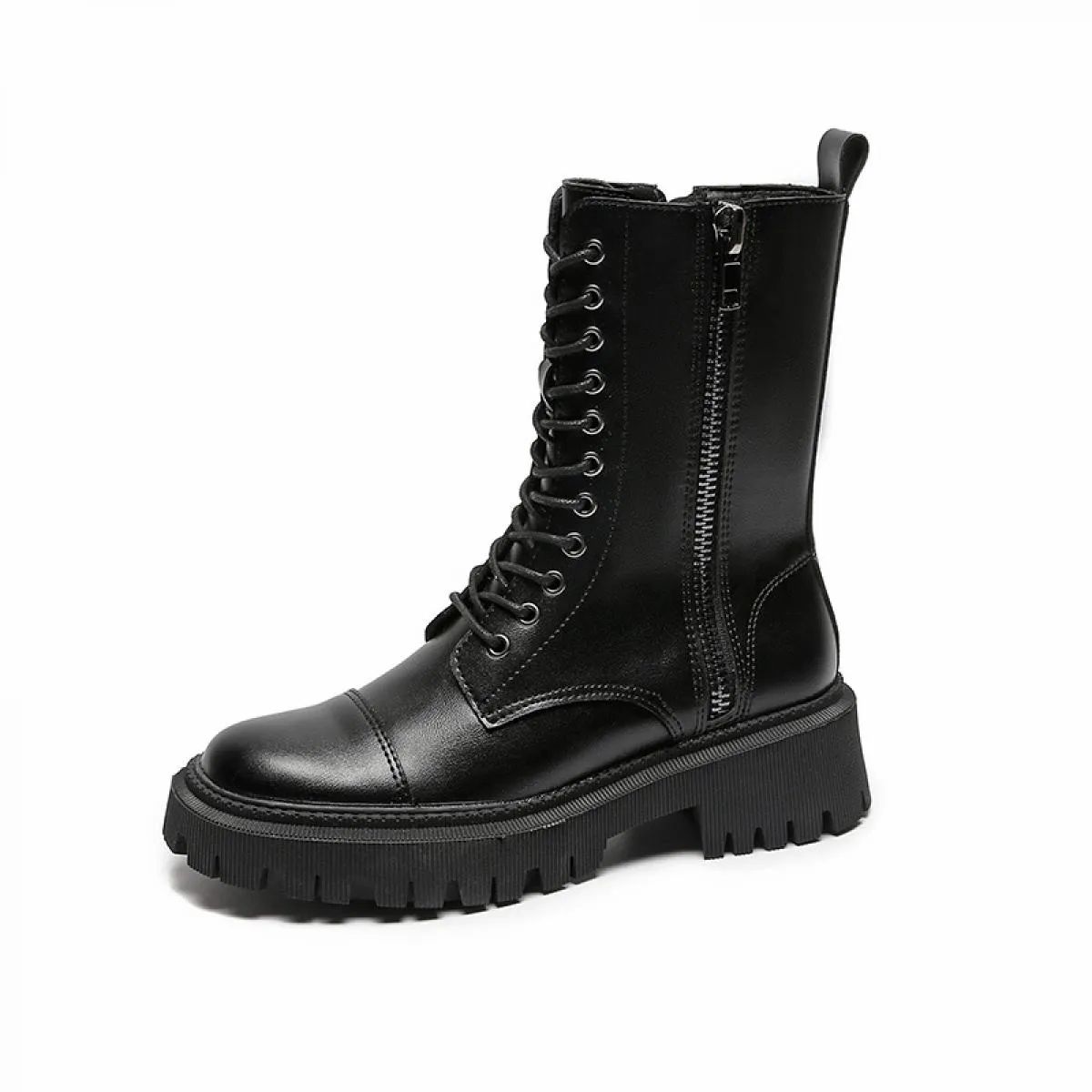 Stile moda donna punk discoteca stivali da moto scarpe in morbida pelle stivali con plateau e tacchi alti da donna Botas Muje