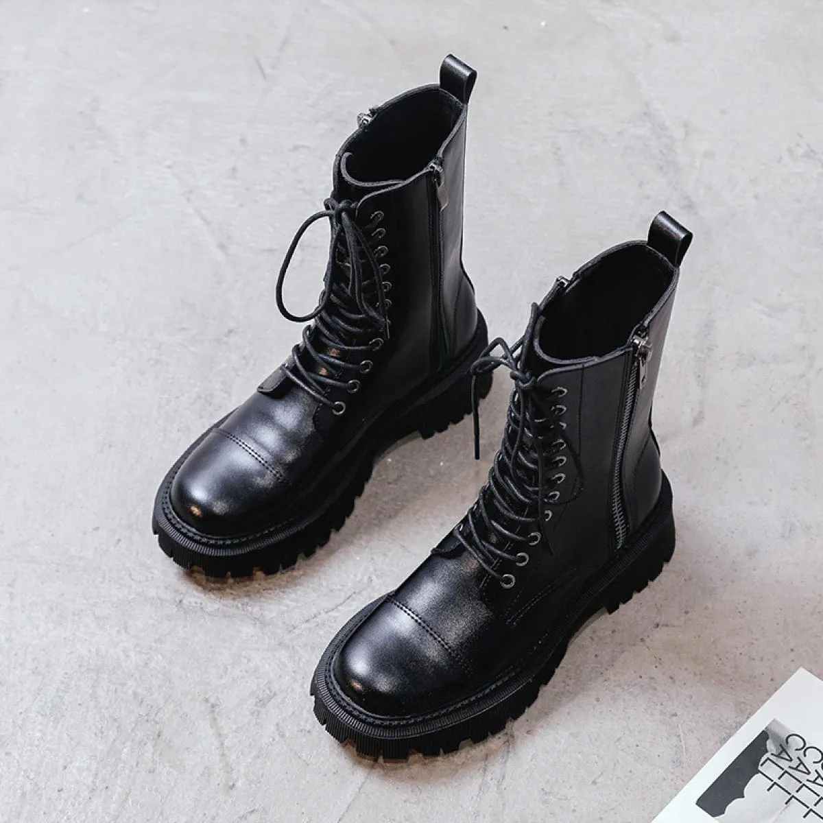 Stile moda donna punk discoteca stivali da moto scarpe in morbida pelle stivali con plateau e tacchi alti da donna Botas Muje