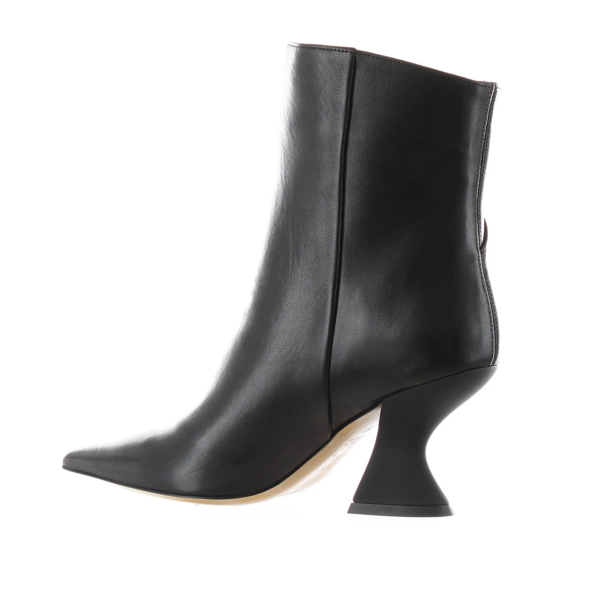 Stivaletto in pelle con tacco scultura