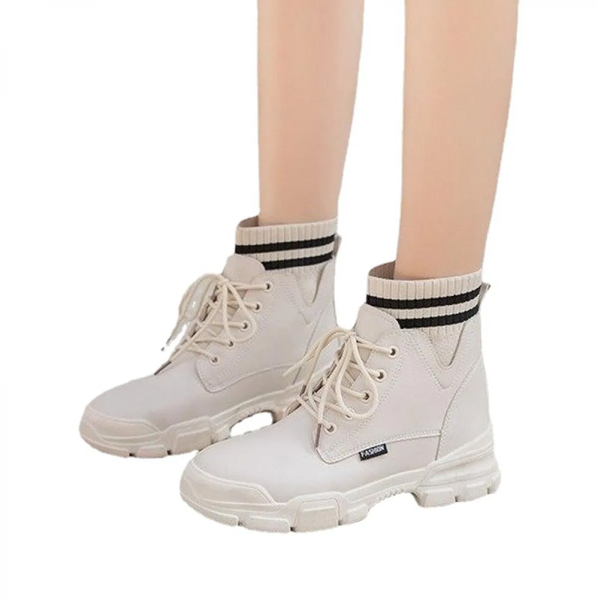 Stivali Europa donna autunno inverno nuova moda scarpe alte alla caviglia per donna stivali con plateau stringati tacco quadrato