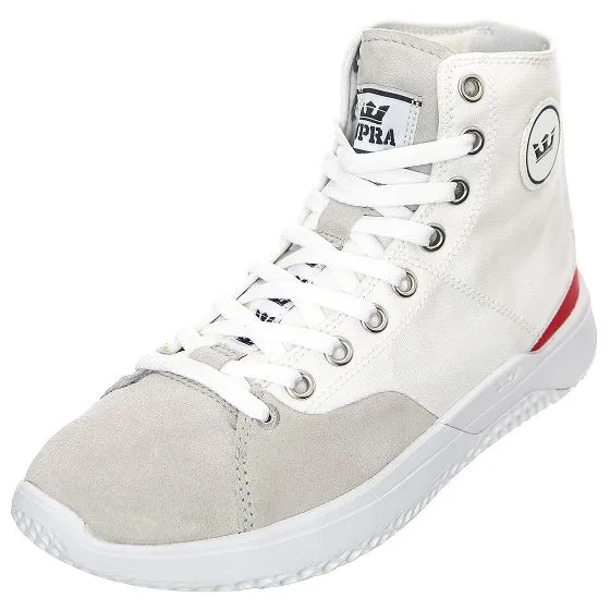 SUPRA Statik - Scarpe Stringate Profilo Alto Uomo Bianche     