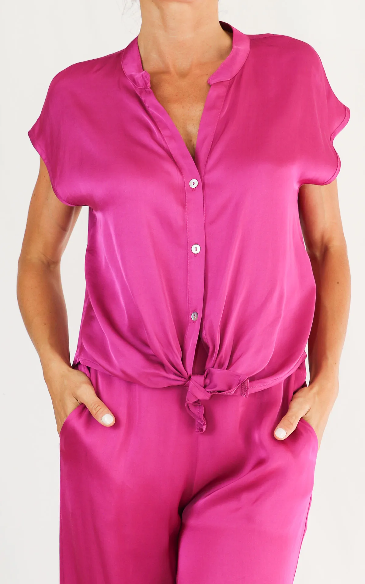 SUSYMIX – CAMICIA CON NODO- FUXIA