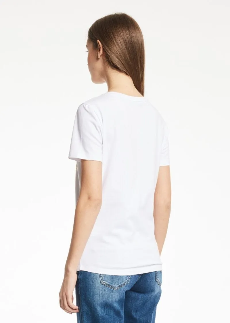 T-shirt con stampa dorata