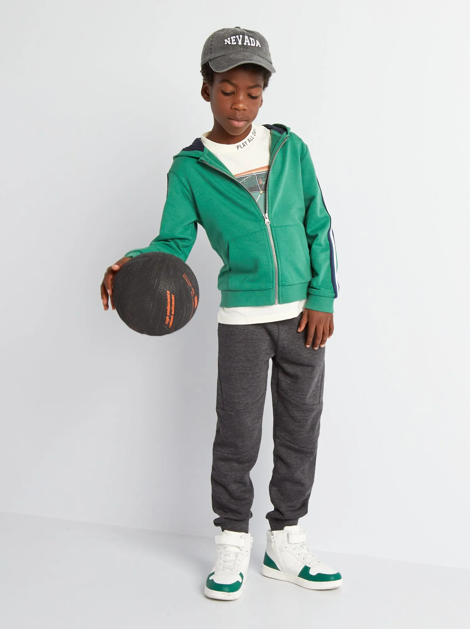 T-shirt in jersey 'Tennis' a maniche corte - BEIGE