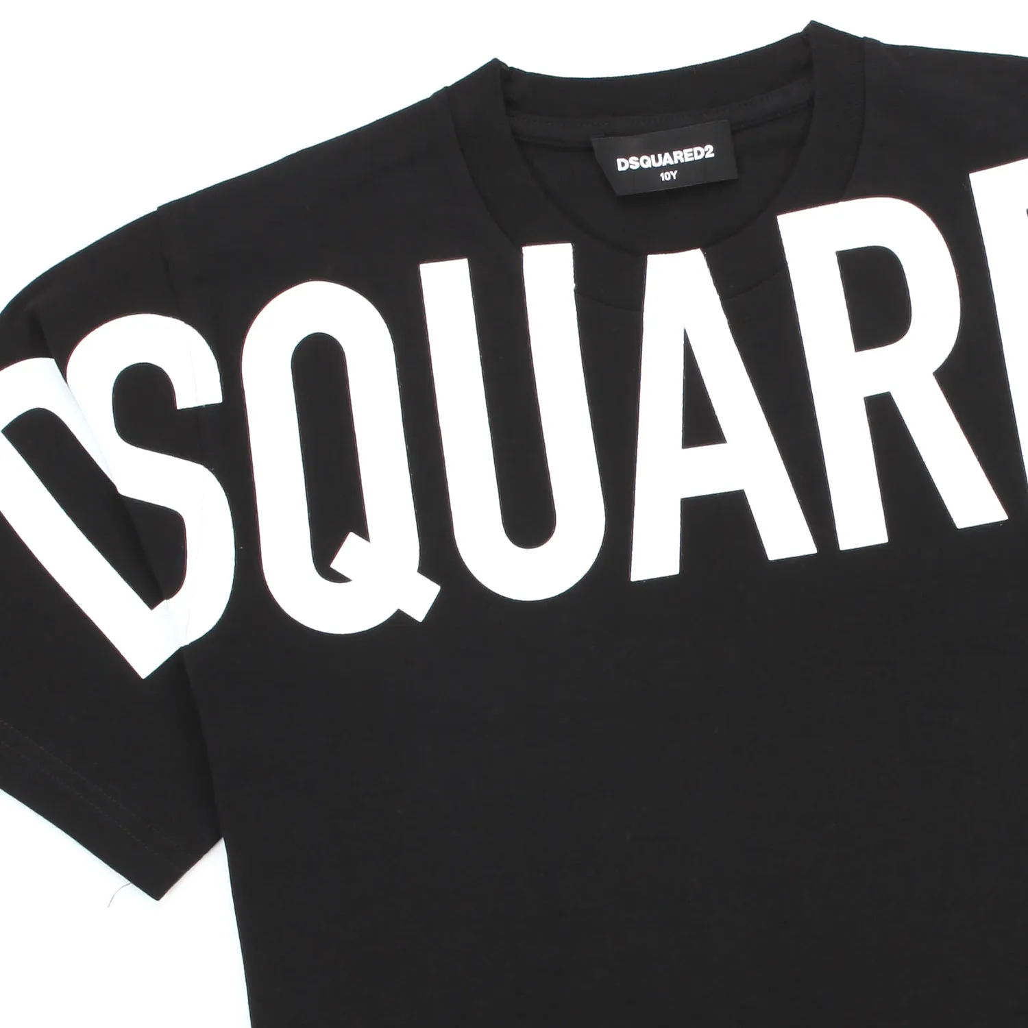 T-Shirt Nera Con Logo Bianco Bambino E Teenager