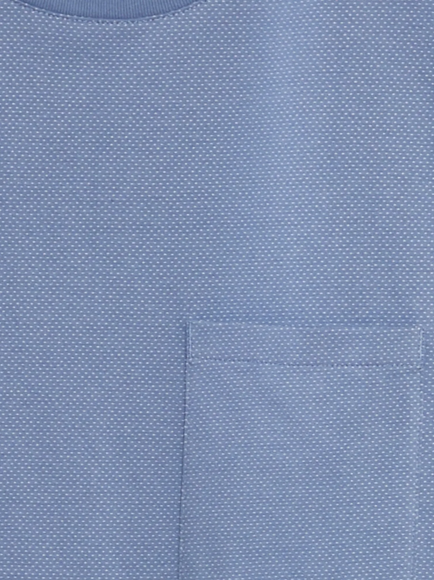 T-shirt puntinata con tasca sul petto - BLU