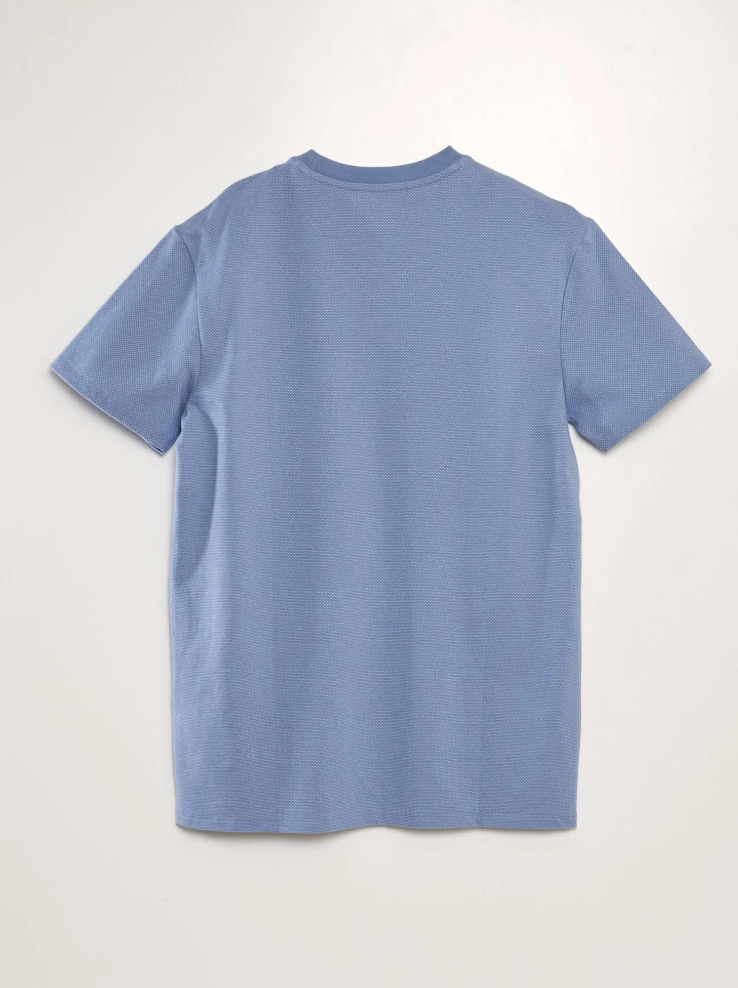 T-shirt puntinata con tasca sul petto - BLU
