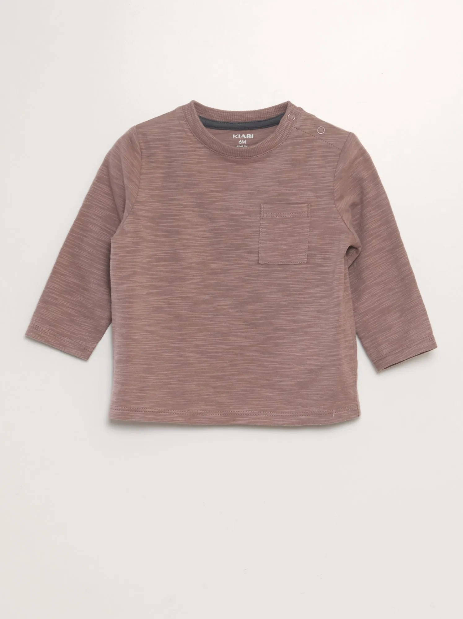 T-shirt scollo tondo con tasca - VIOLA