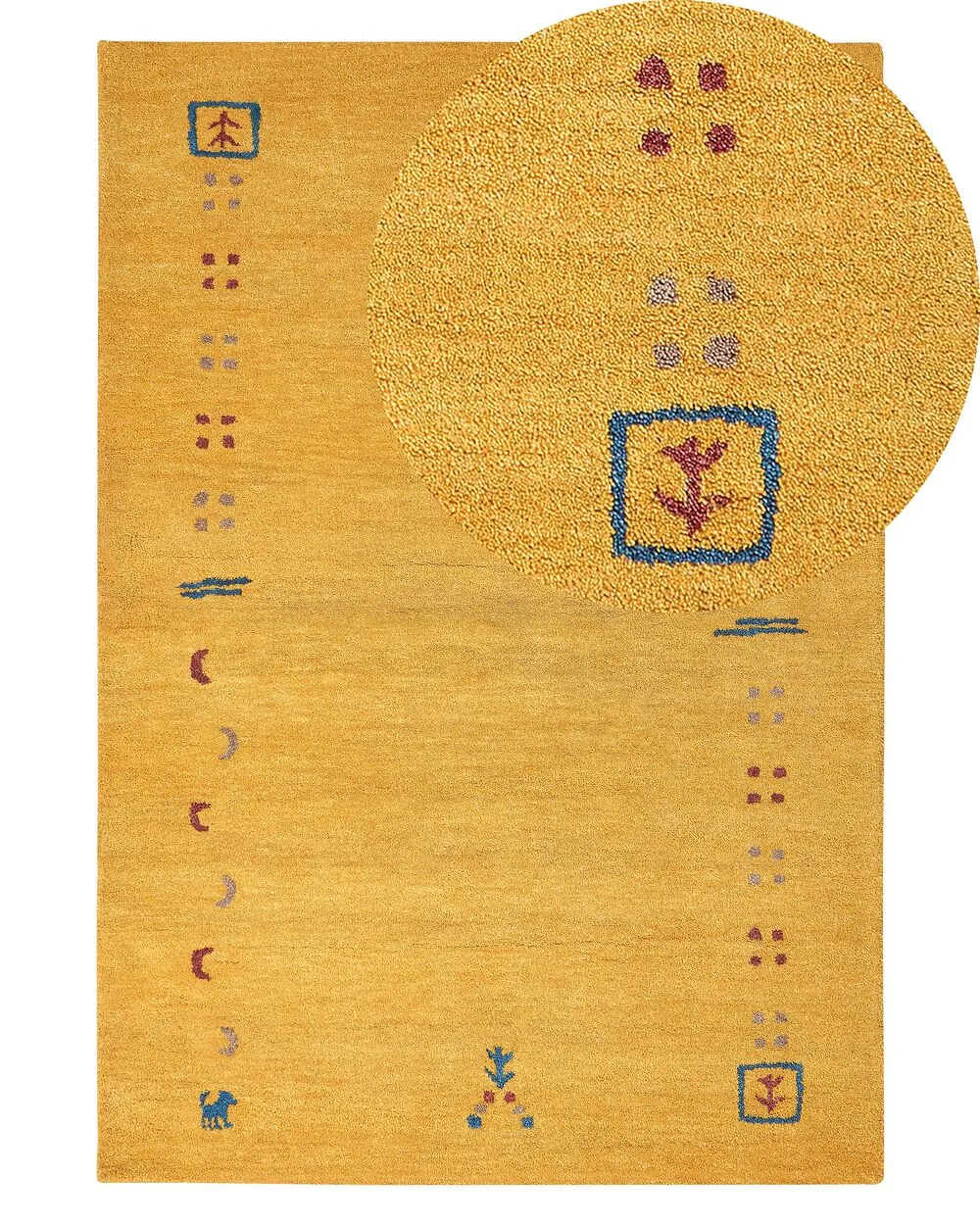 Tappeto Gabbeh  lana giallo 140 x 200 cm AKALAN