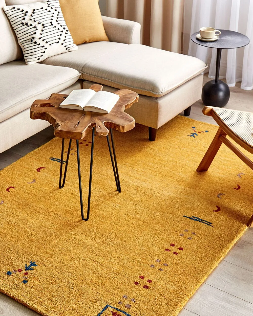 Tappeto Gabbeh  lana giallo 140 x 200 cm AKALAN