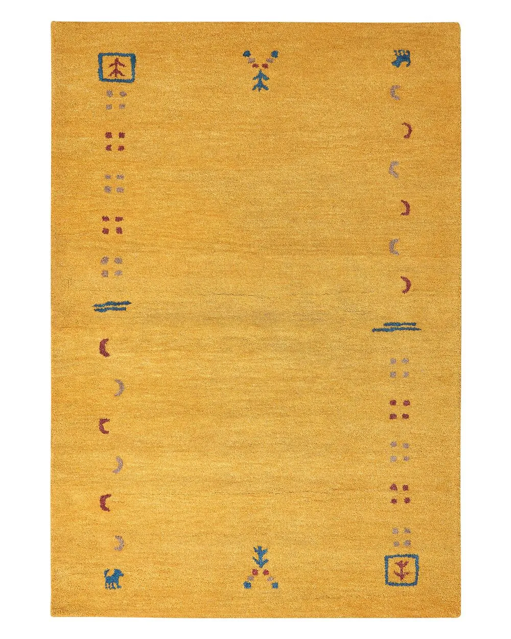 Tappeto Gabbeh  lana giallo 140 x 200 cm AKALAN