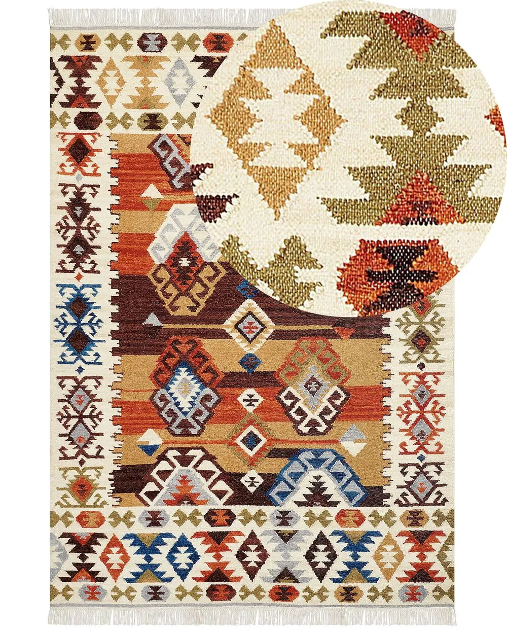 Tappeto Kilim lana multicolore 200 x 300 cm VOSKETAP