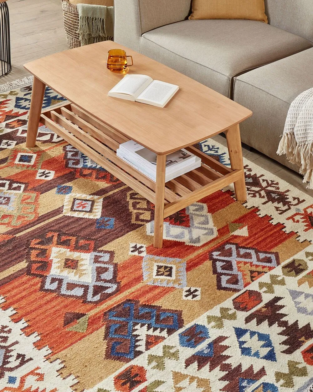 Tappeto Kilim lana multicolore 200 x 300 cm VOSKETAP
