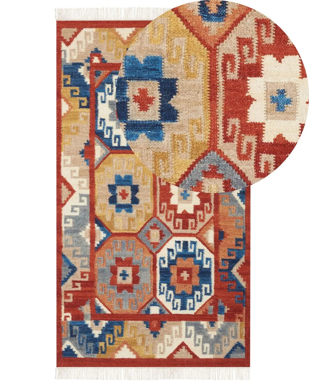 Tappeto kilim lana multicolore 80 x 150 cm LUSARAT
