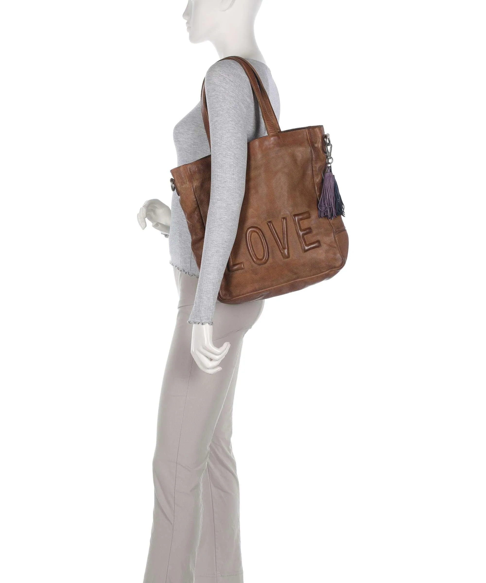  Taschendieb Wien Versöhnungsstraße 1 Borsa shopper pelle di vacchetta grana marrone  