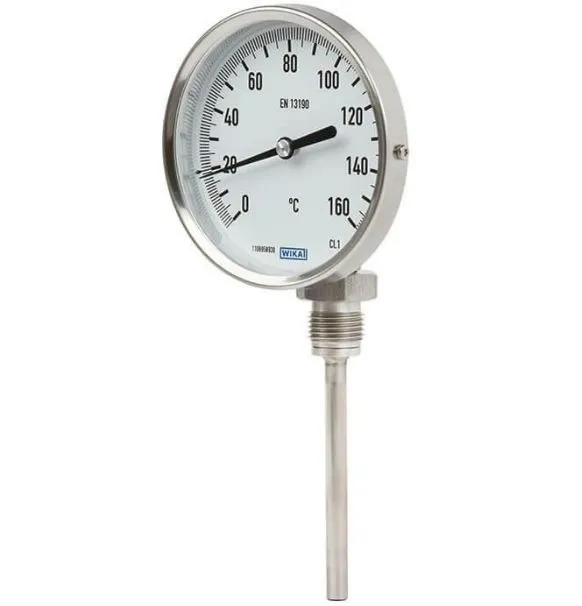 Termometro a quadrante WIKA, 0 → +60 °C Classe 1 secondo EN 13190, Ø quadrante 100mm, Quadrante