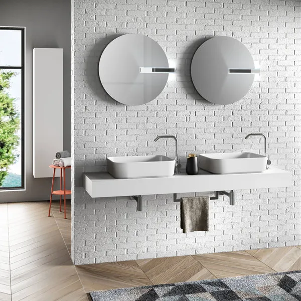 TFT Home Composizione doppio lavabo 8 pezzi YOKA, bianco