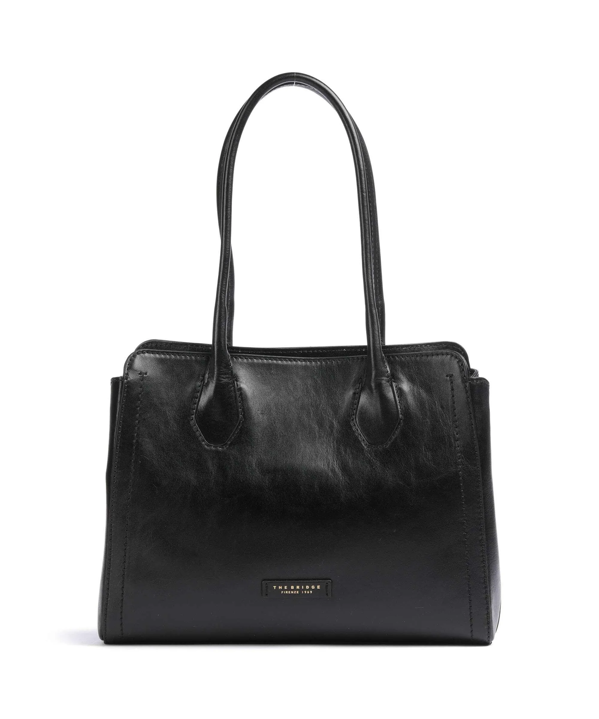  The Bridge Fiona Borsa shopper pelle di vacchetta finemente grana nero  