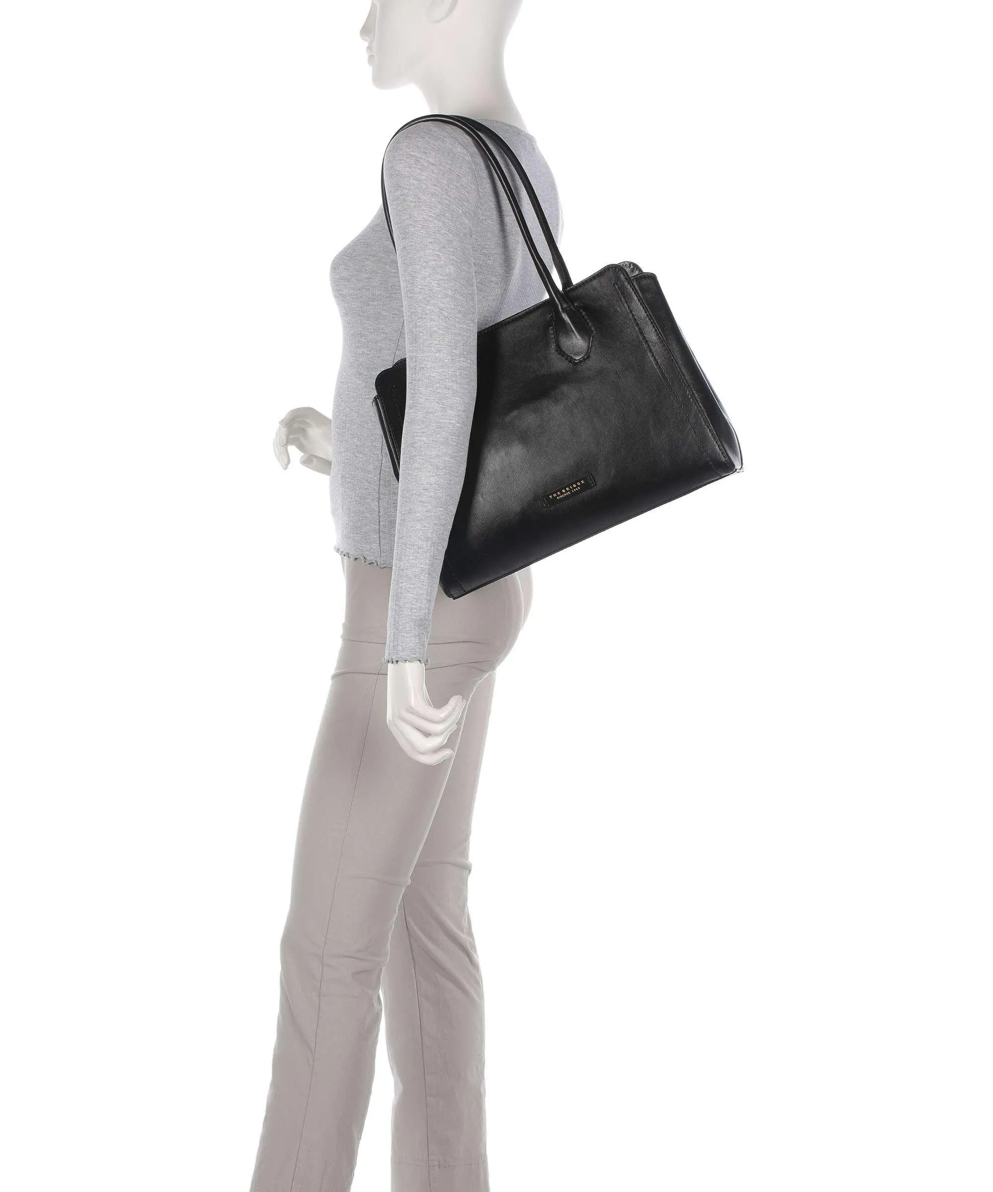  The Bridge Fiona Borsa shopper pelle di vacchetta finemente grana nero  