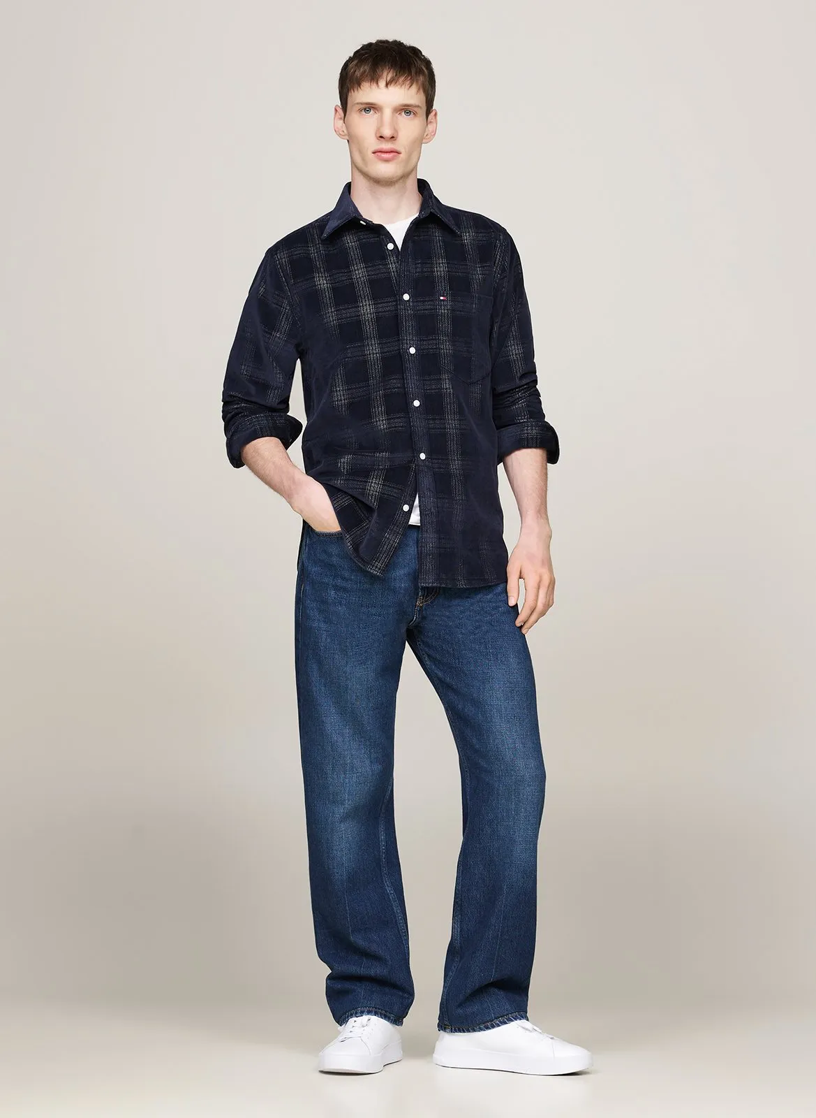  TOMMY HILFIGER   Camicia a quadri con colletto classico | Blu