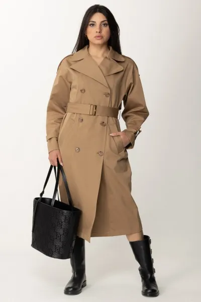 Trench in cotone con maxi colletto TORTORA
