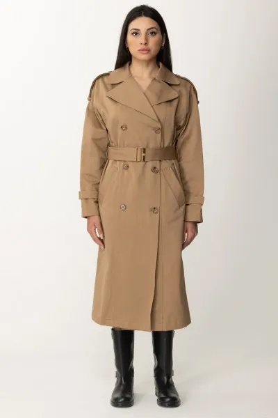 Trench in cotone con maxi colletto TORTORA