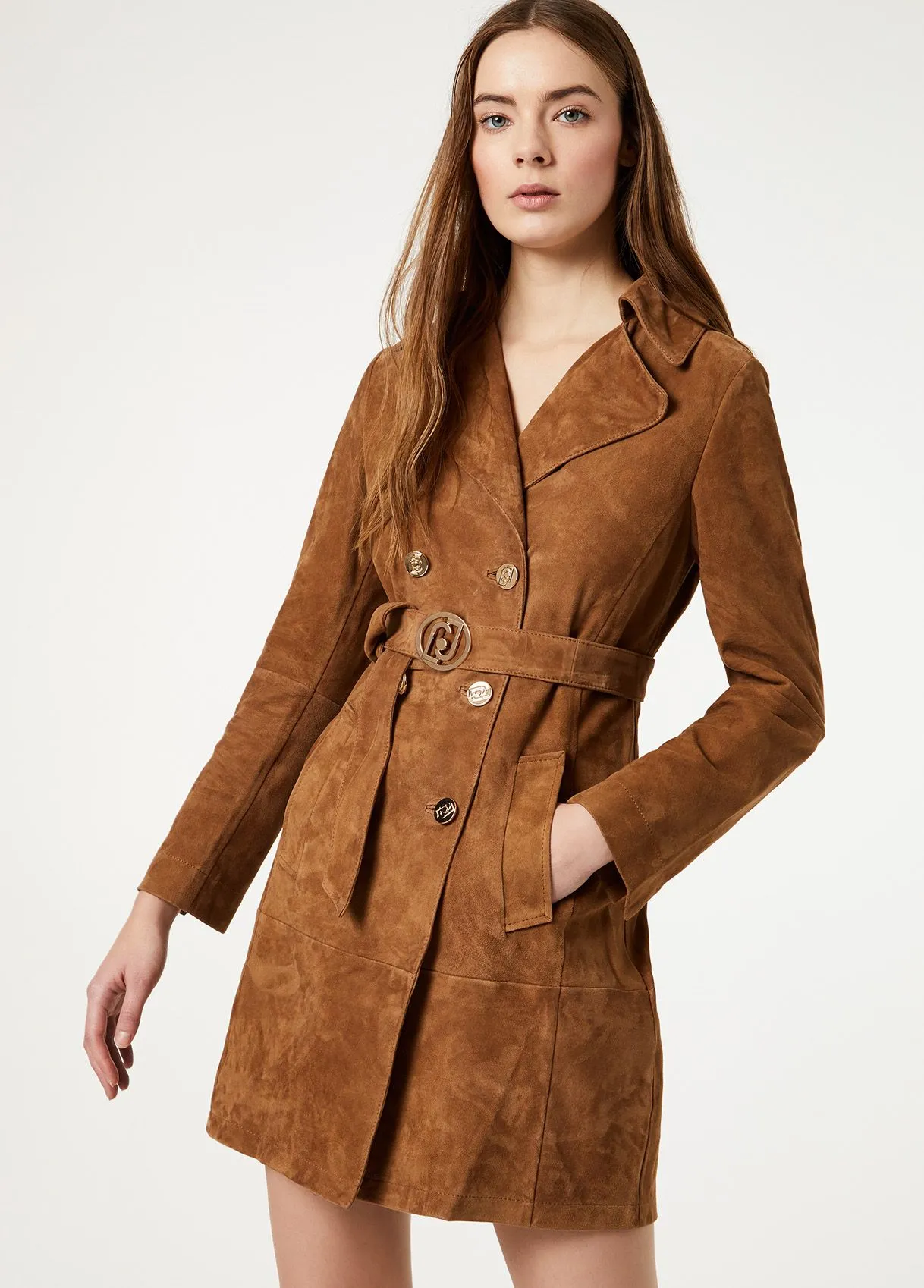 Trench in suede