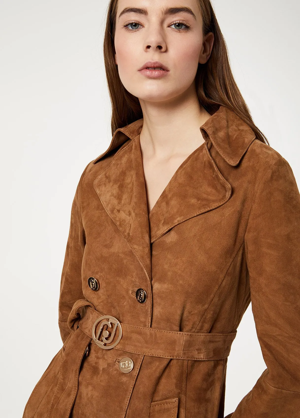 Trench in suede
