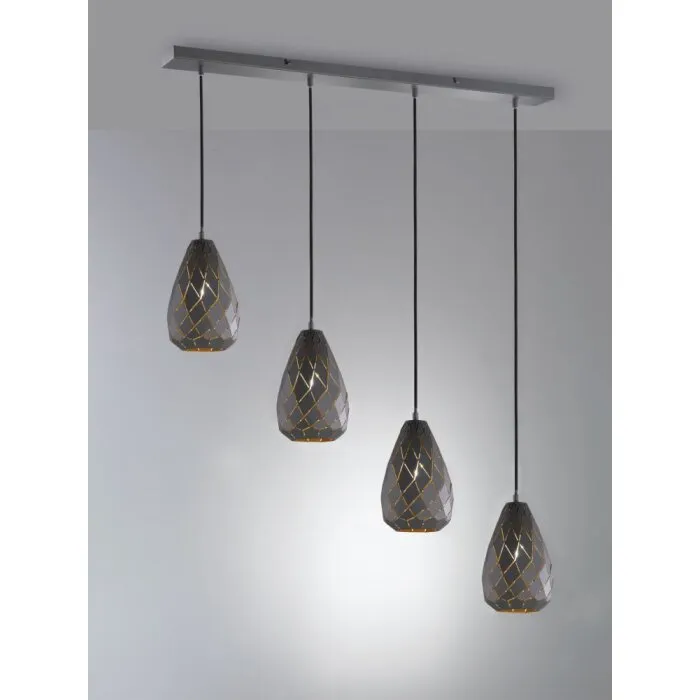 Trio ONYX Lampada a Sospensione Antracite, 4-Luci
