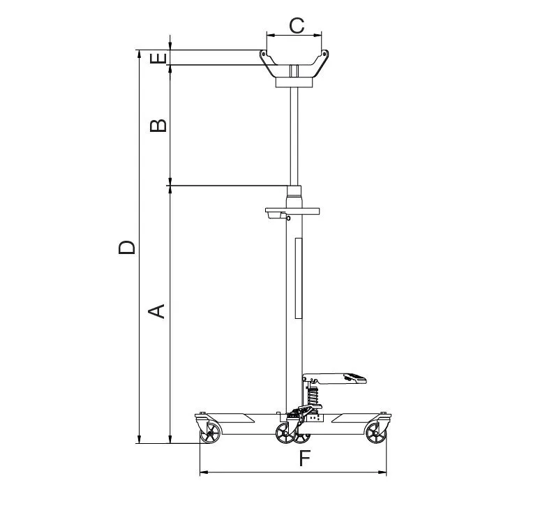 UNICRAFT 6212075 Sollevatore-Cric idraulico per sottoponti e fosse, portata 0,75t - Modello GH 750 TOP