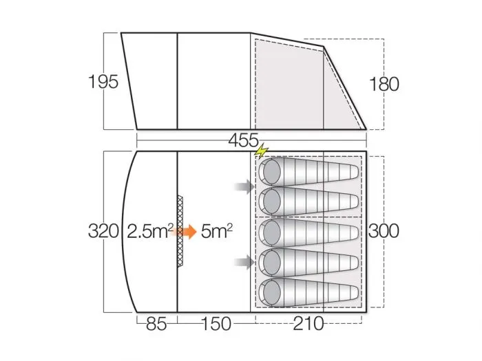 Vango Avington 500 tenda a tunnel