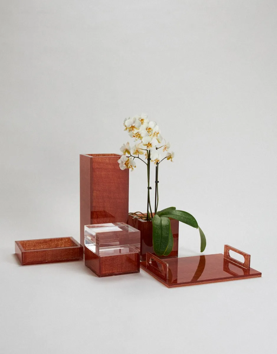     Vassoio di design in plexiglass e tessuto | Vassoio   