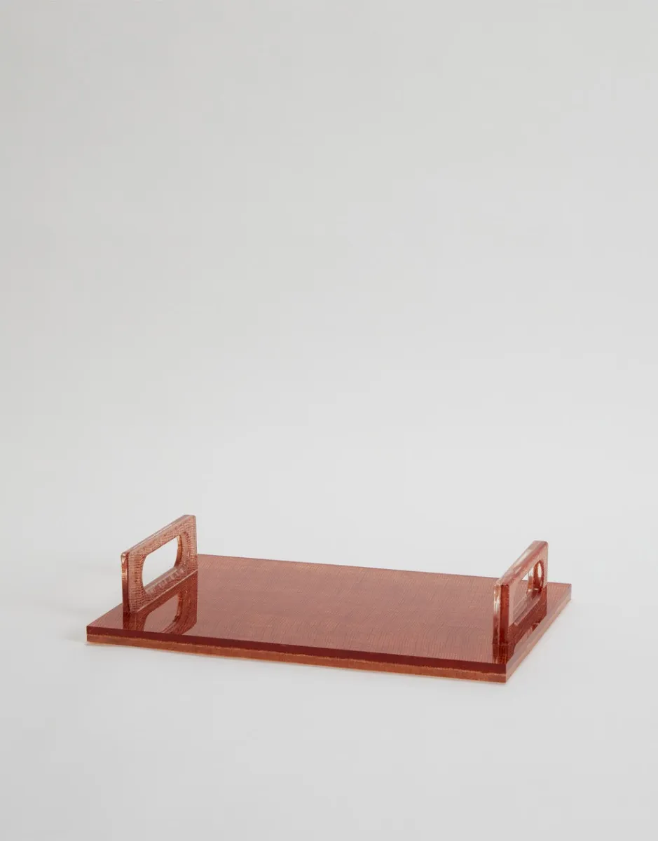     Vassoio di design in plexiglass e tessuto | Vassoio   