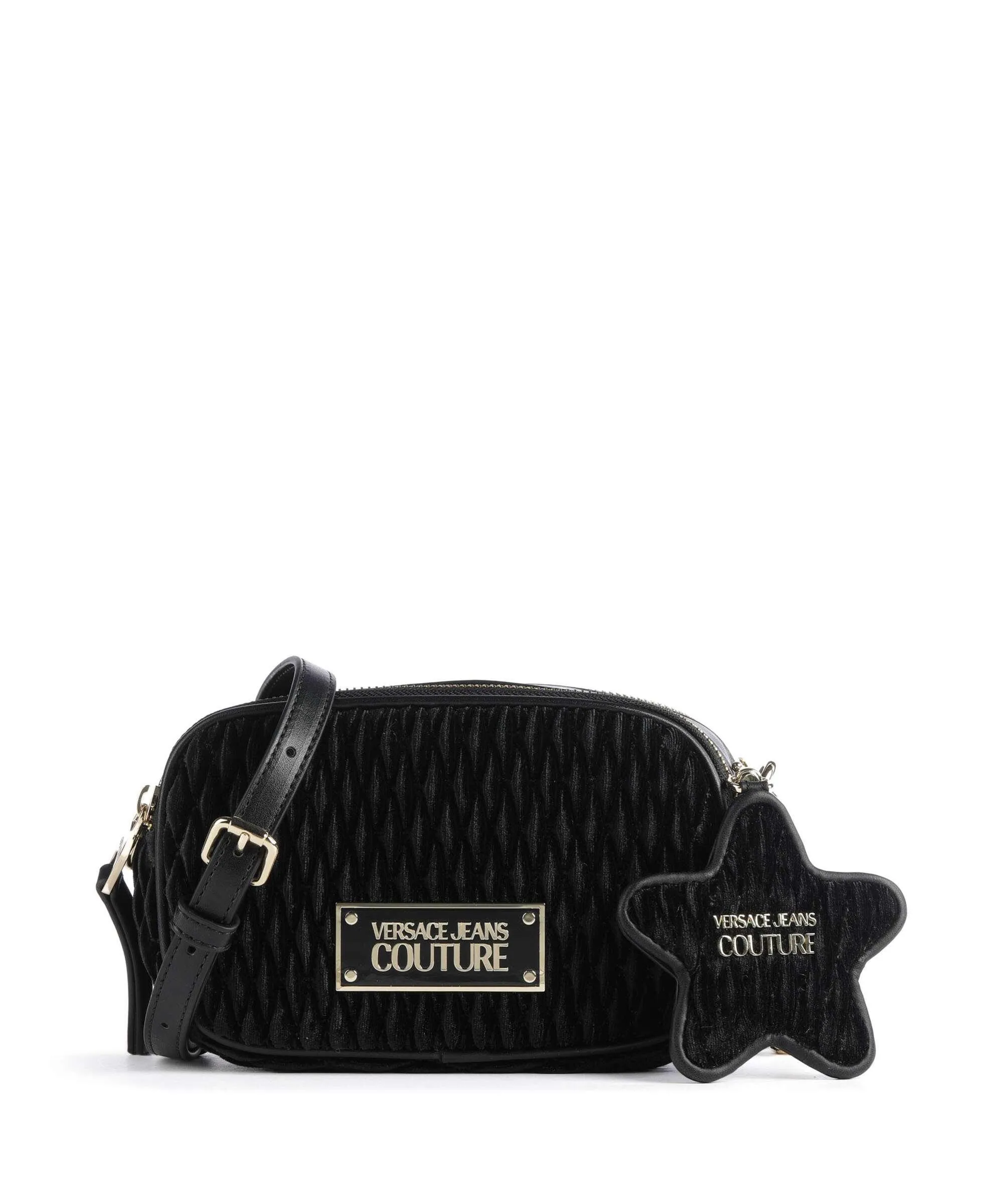 Versace Jeans Couture Crunchy Bags Borsa a tracolla poliestere, pelle sintetica nero  