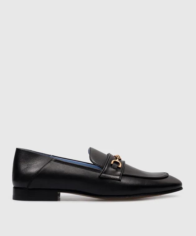 Versace Mocassini in pelle nera con logo Medusa '95 10160221A00138