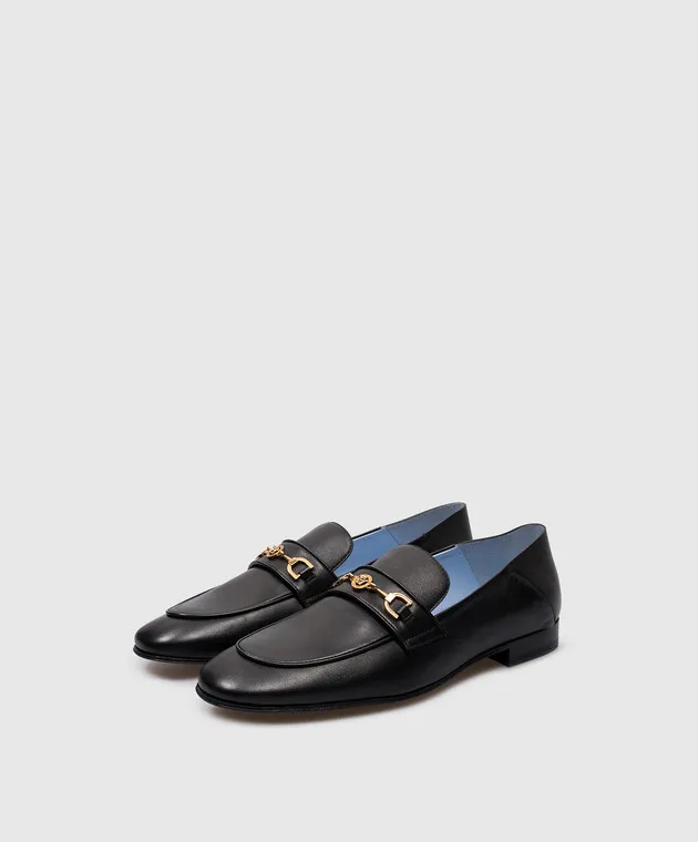 Versace Mocassini in pelle nera con logo Medusa '95 10160221A00138