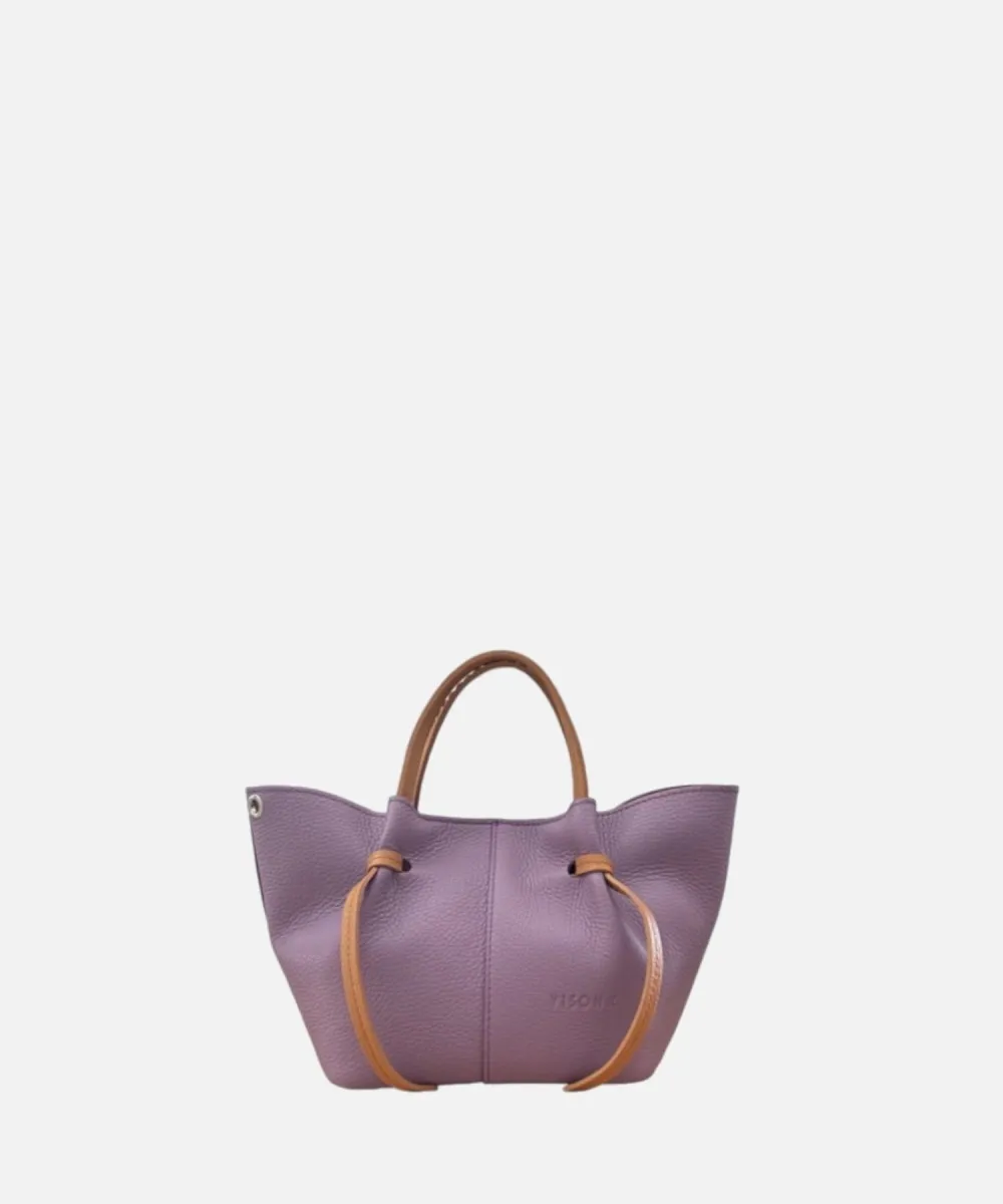 Visona California borsa shopper piccola, pelle viola violetta