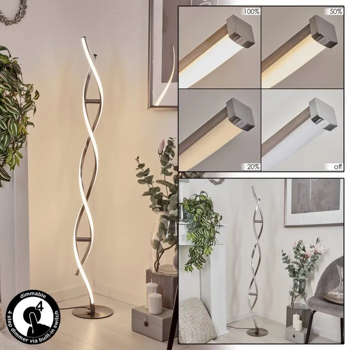 Wellington Lampada da terra LED Acciaio inox, 2-Luci