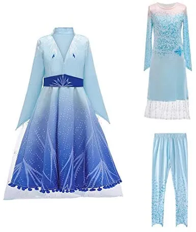 ZaisuiFun Principessa Vestito Bambina Gonna Abito Ragazze Set Costume di Gala per Festivo Feste a Tema Carnevali Halloween Natal