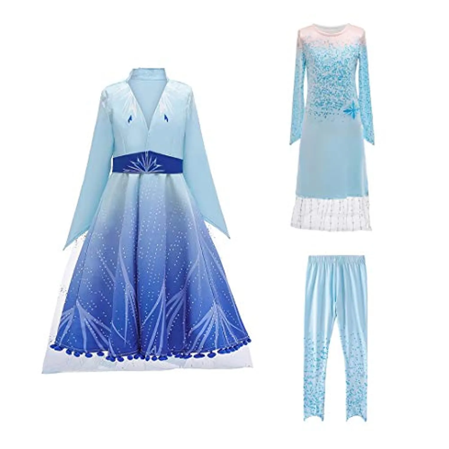 ZaisuiFun Principessa Vestito Bambina Gonna Abito Ragazze Set Costume di Gala per Festivo Feste a Tema Carnevali Halloween Natal