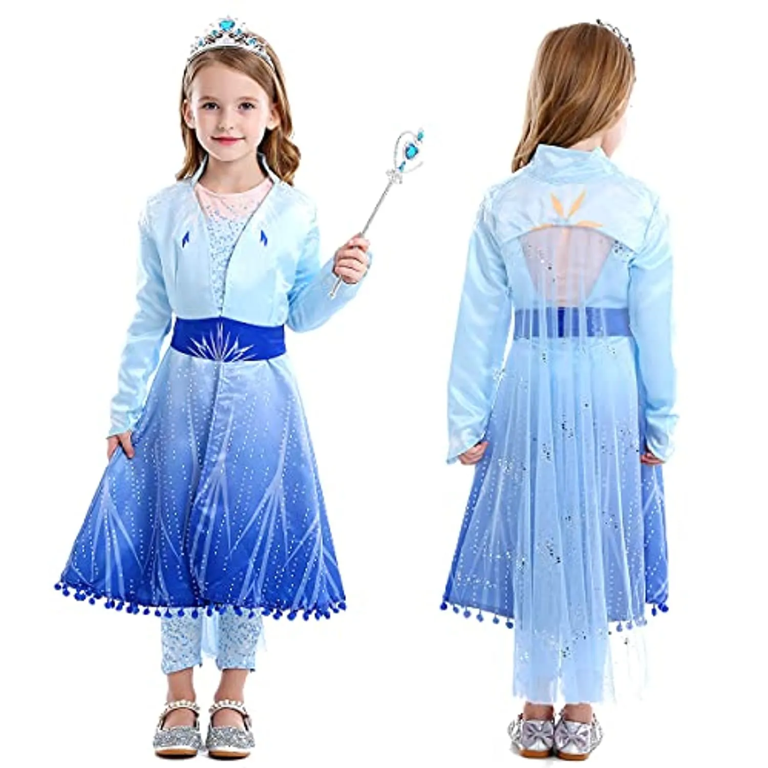 ZaisuiFun Principessa Vestito Bambina Gonna Abito Ragazze Set Costume di Gala per Festivo Feste a Tema Carnevali Halloween Natal