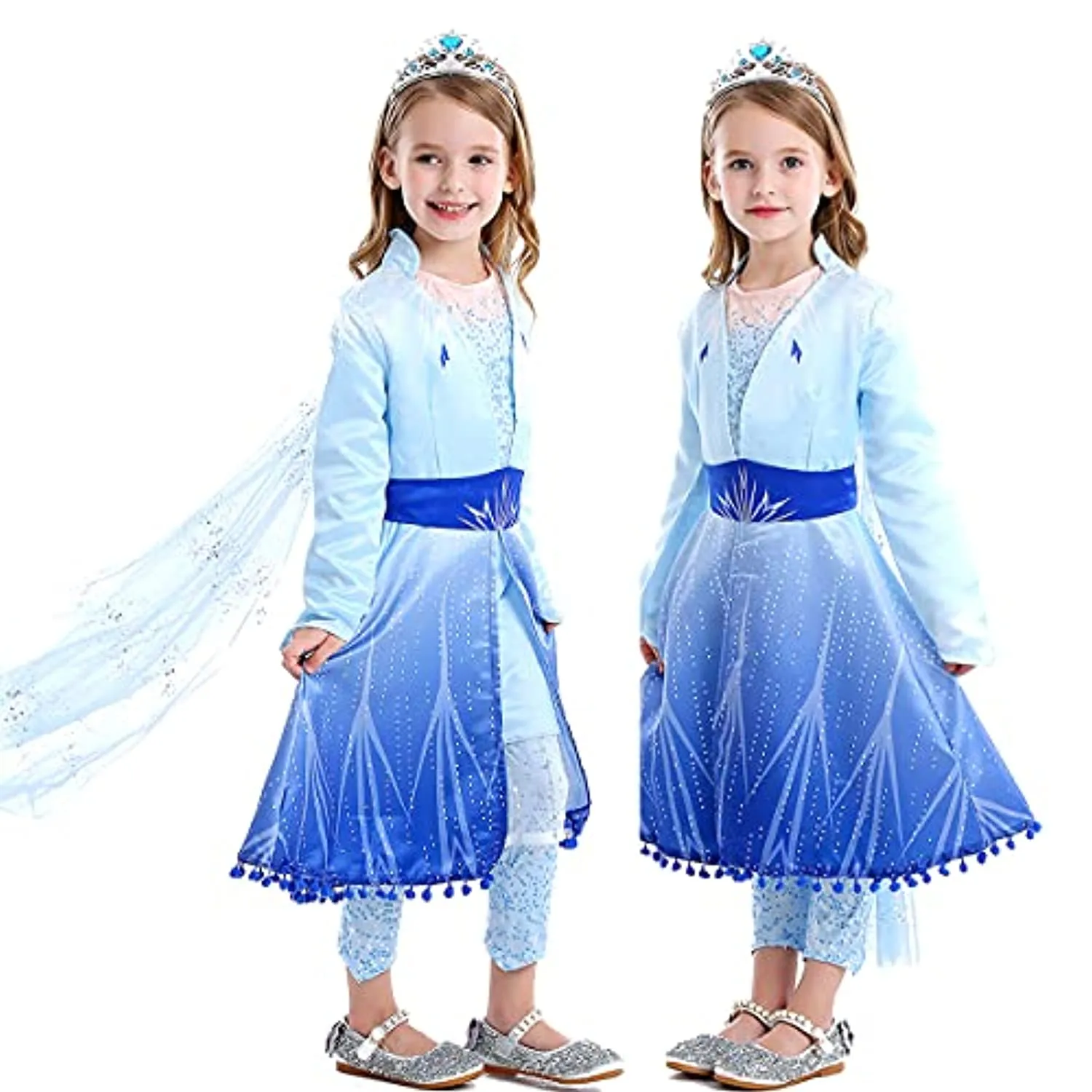 ZaisuiFun Principessa Vestito Bambina Gonna Abito Ragazze Set Costume di Gala per Festivo Feste a Tema Carnevali Halloween Natal