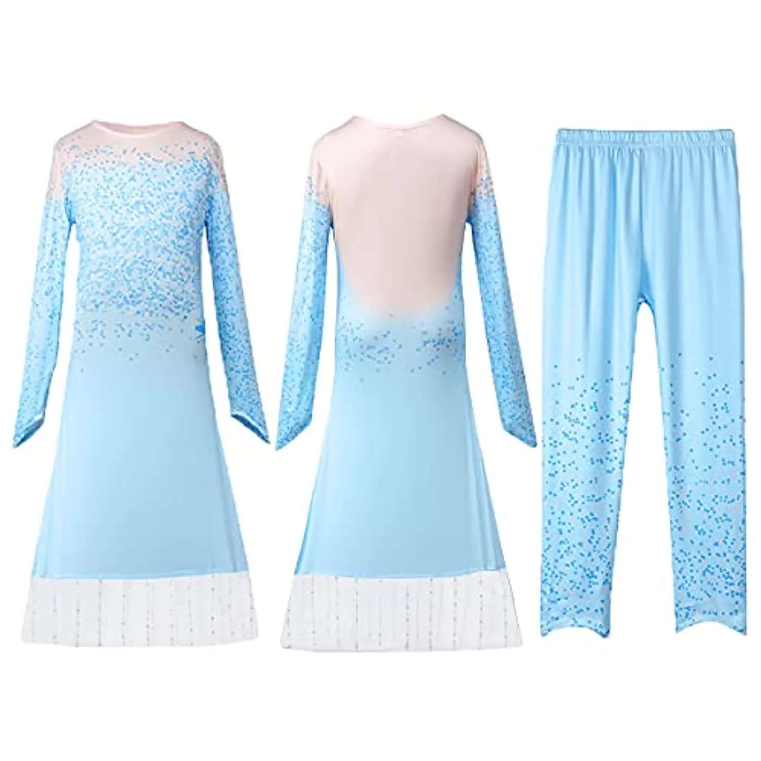 ZaisuiFun Principessa Vestito Bambina Gonna Abito Ragazze Set Costume di Gala per Festivo Feste a Tema Carnevali Halloween Natal