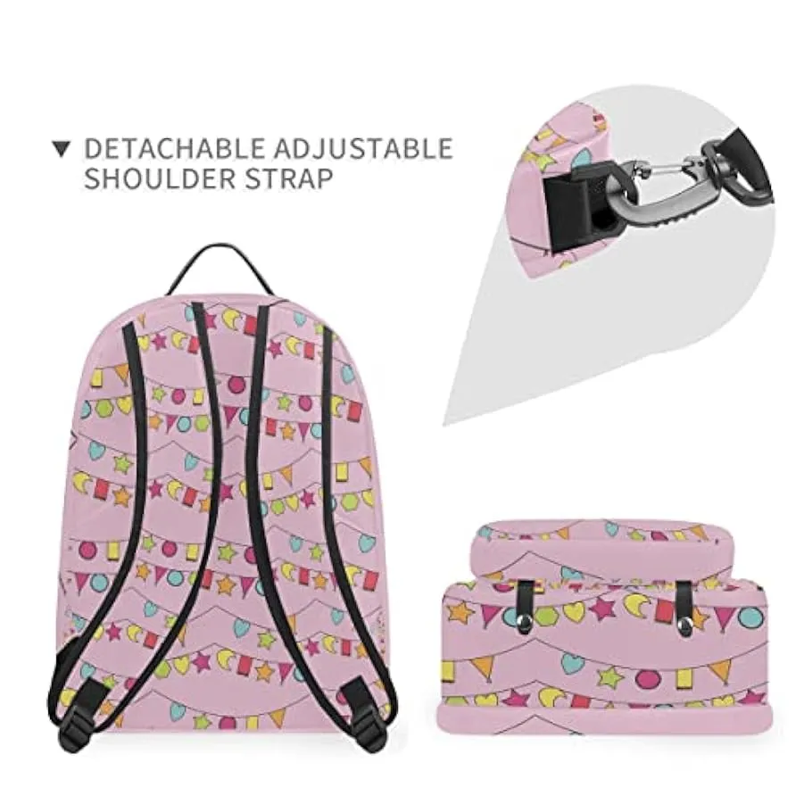 ZANHUGMI Bunting-Print1 Daypack Zaino da trekking con borsa a tracolla staccabile 229984134